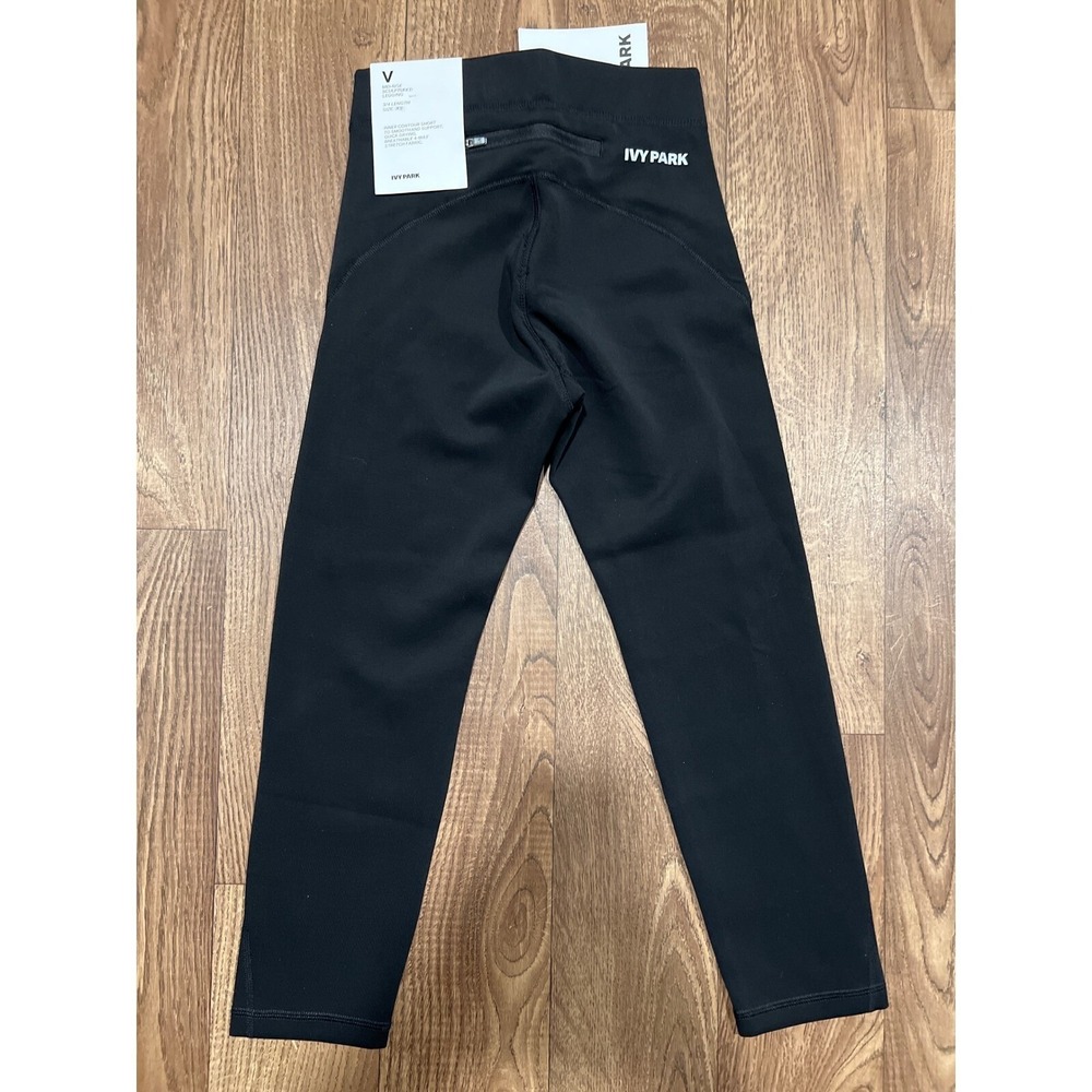 NEW Adidas IVY PARK Womens XS Solid Black MidRise Sculptured 3/4 Length Legging - Picture 5 of 6